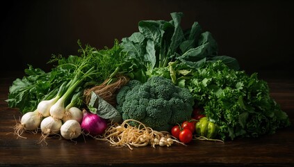 Assorted Fresh Vegetables on Black Surface, fiber-dense choice