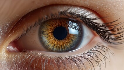 Fototapeta premium Close-up view of a human eye, showcasing intricate details, focus on vision health