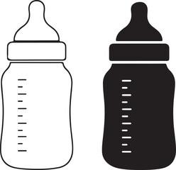 Baby bottles in black and white for feeding newborns easy