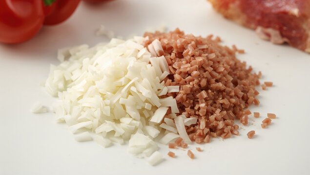 Freshly made minced pork and onions, protein-rich meal