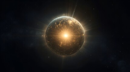 Title: Lucid Origin – A Mesmerizing Glowing Orb Suspended in the Infinite