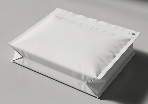 A blank white padded mailing bag for branding mockups and secure e-commerce shipping
