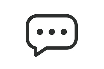 Simple chat message bubble icon with three dots indicating typing or loading progress
