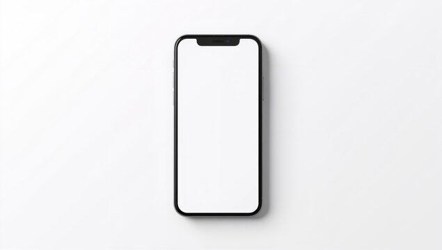 Smartphone mockup, presented on a white background with an empty screen for design purposes