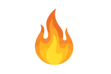 Stylized burning flame or bonfire element with orange and yellow gradient colors