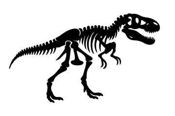 Prehistoric Tyrannosaurus Rex dinosaur skeleton silhouette isolated on white © Andrei