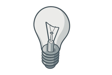 Stylized monochrome light bulb symbolizing power, creativity, and bright ideas