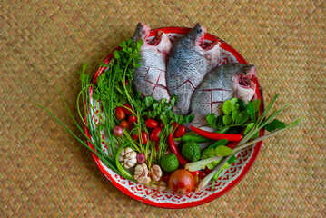 Fresh tilapia and Thai spices