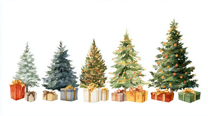 big Christmas and new year horizontal seamless pattern with cute cartoon characters