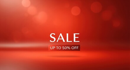 Warm Red Advertising Background. Soft Bokeh Holiday Glow.