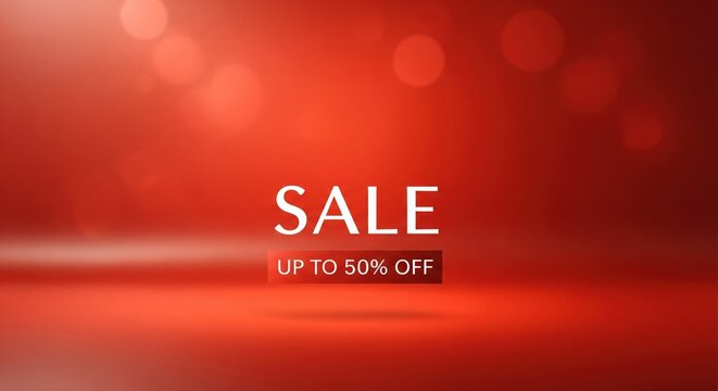 Warm Red Advertising Background. Soft Bokeh Holiday Glow.