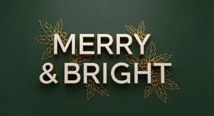 Merry & Bright Christmas Greeting - Festive Holiday Season Wishes for Joy and Celebration