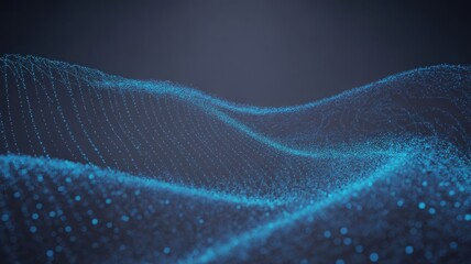 Stunning blue particle wave creates dynamic energy for technology backgrounds