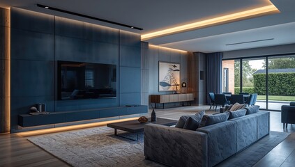 Naklejka premium Light and Airy Living Room Interior, promoting a relaxed atmosphere