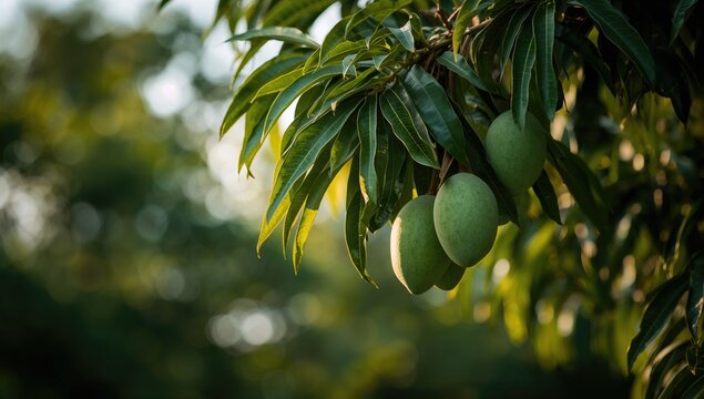 Fresh green mango, fiber-dense choice