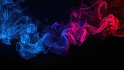Vibrant smoke swirling against a dark backdrop, suitable for creative design