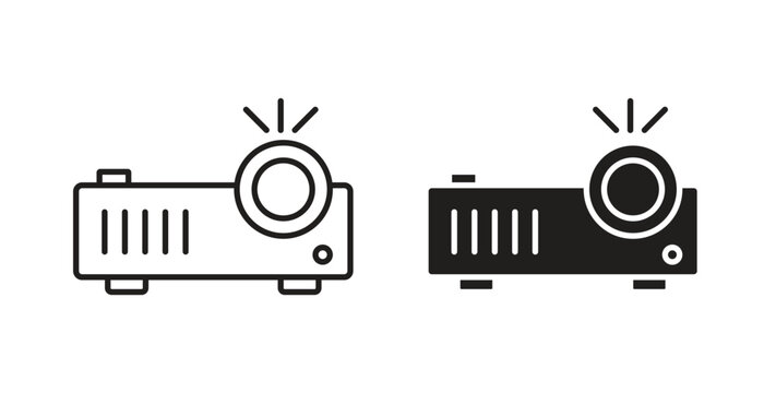 Multimedia projector icon. Symbol, logo illustration. graphic icon set