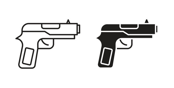 Pistol icon. Symbol, logo illustration. graphic icon set