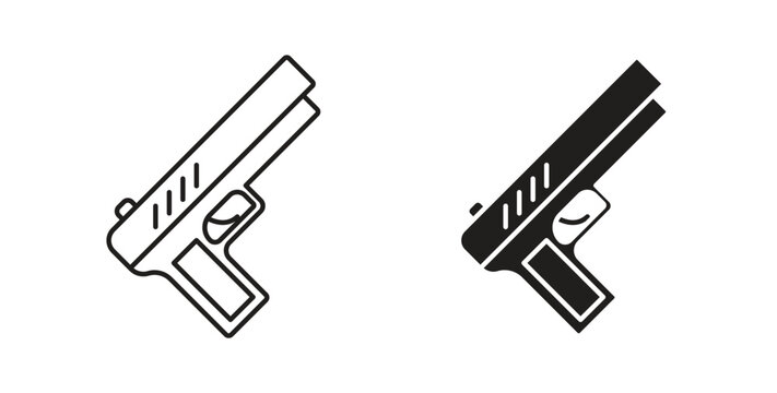 Pistol icon. Symbol, logo illustration. graphic icon set