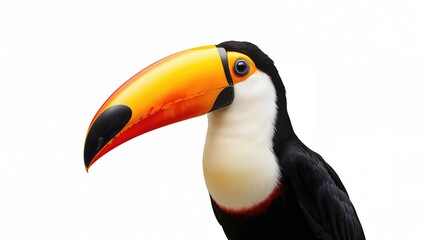 Obraz premium White Toco Toucan perched alone, a symbol of isolation in nature