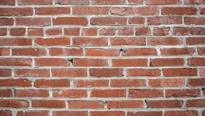 Fototapeta premium Red-and-white brick wall, ideal backdrop for text and layout