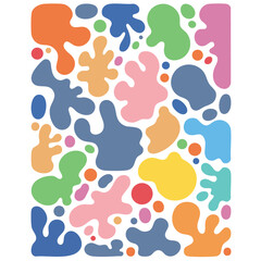 Colorful abstract shapes in a seamless pattern. Abstract shapes in pastel colors. A variety of abstract shapes create a playful and vibrant design