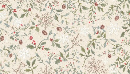 Obraz premium Winter-themed pattern illustration, suitable for seasonal designs and holiday graphics