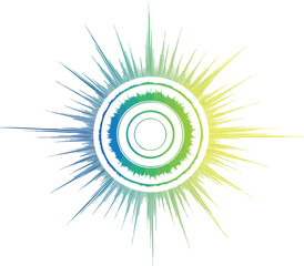 Abstract Radial Spectrum Design with Colorful Gradient Waves