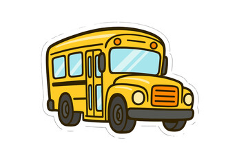 Bright yellow school bus vehicle icon for student transportation services