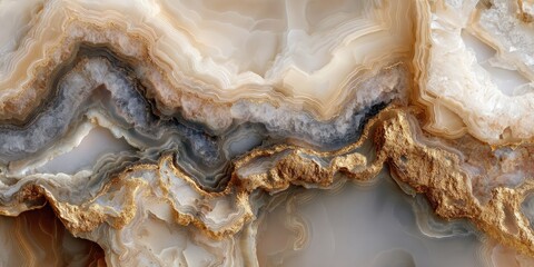 Fototapeta premium A close-up view of a polished stone or mineral featuring a blend of warm and cool tones