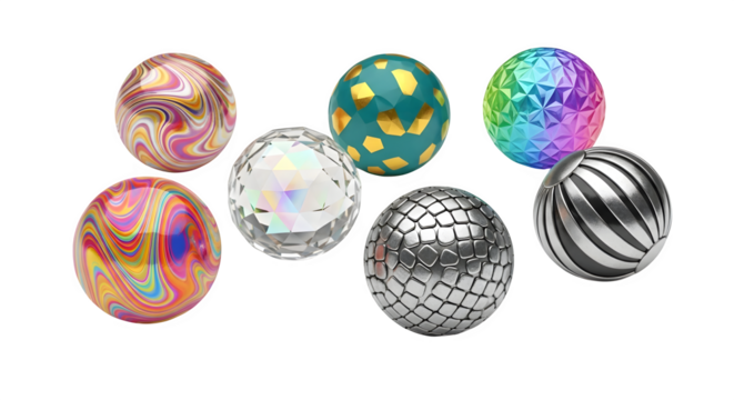 Collection of decorative balls