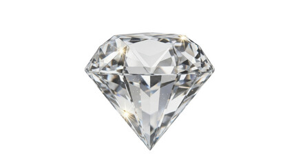 A brilliant cut diamond gemstone isolated on transparent background