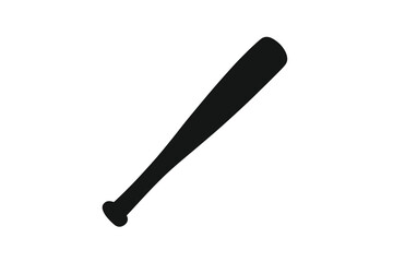Black silhouette icon of a baseball bat used for playing sports and hitting balls