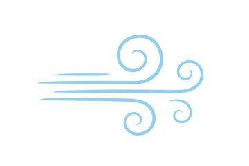Stylized blue graphic representing air movement and weather conditions