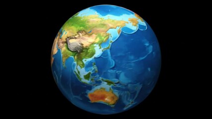 A vibrant, textured world map showcasing continents and oceans, rendered with a beautiful, illustrative style