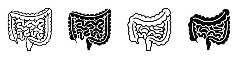 Gut icon in linear and clipart style pack on white background.