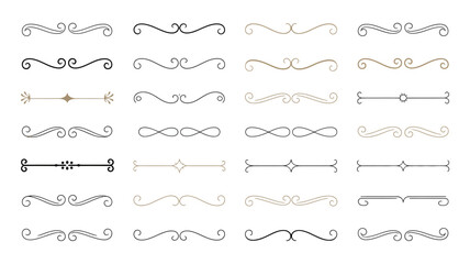 Obraz premium Elegant vector decorative dividers and text separators. ornate flourishes, swirls, and minimalist designs for classic and modern projects.