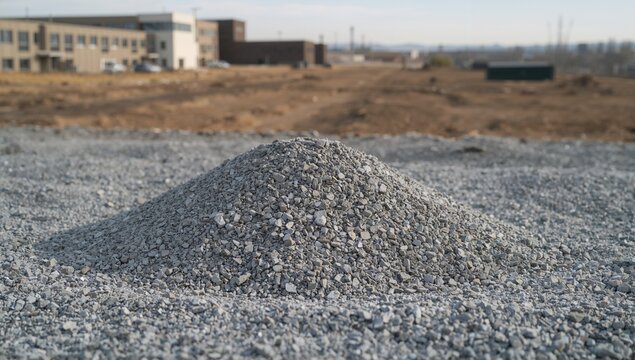 Crushed gravel building material backdrop, suitable for construction projects, urban development