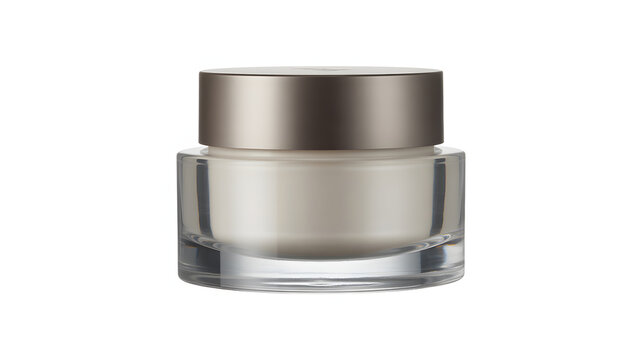 Elegant skincare cream jar on white background ready for your brand, ideal for beauty blogs, product demos, and modern lifestyle marketing campaigns