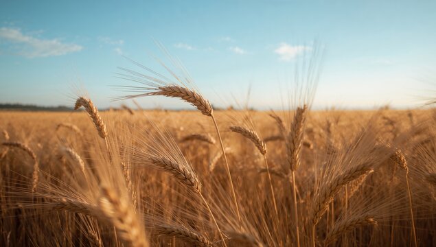 Ripening Wheat in Agricultural Landscape, symbol of seasonal change