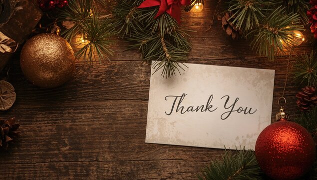 Gratitude message on rustic wooden backdrop, seasonal warmth