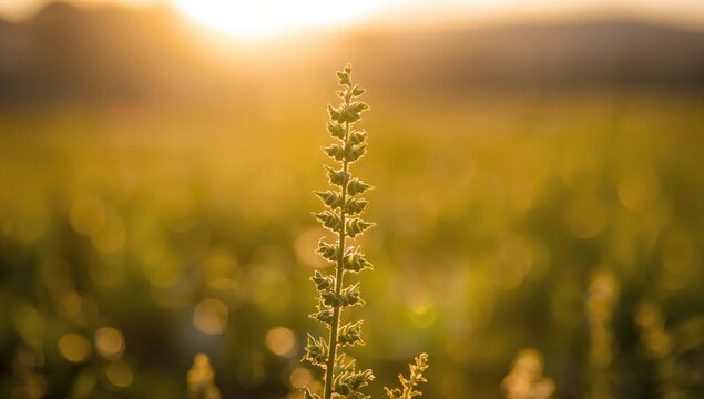 Portrait of a plant illuminated by sunlight, showcasing agricultural growth and vibrant hues, ideal for wallpaper backgrounds