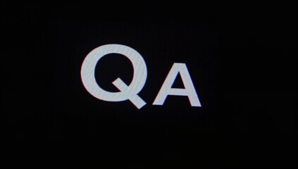 Q&A abbreviation on a digital backdrop. Concept of chatbot technology. Innovations and uses of Artificial Intelligence (AI). Common inquiries on online platforms and social media