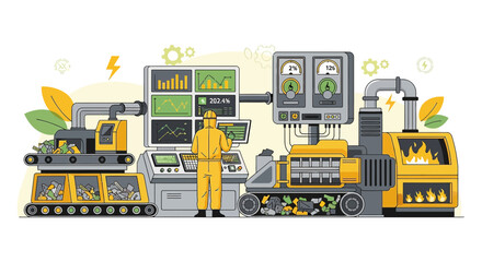 Innovative industrial waste management and energy conversion facility for sustainable