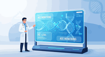 Innovative medical diagnostic device for monitoring aging and dna analysis concept