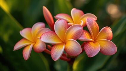 Obraz premium Frangipani Tropical Flowers, vibrant colors for decorative arrangements