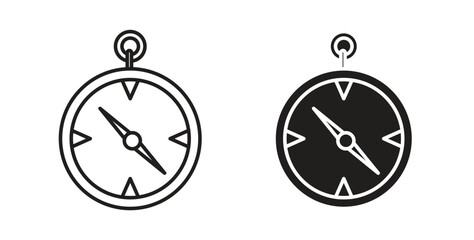 Compass icons set isolated on white background flat vector illustration.