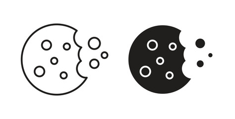 Cookie icons set isolated on white background flat vector illustration.