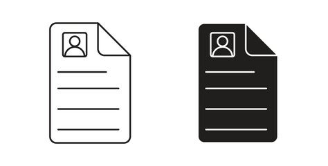 CV icons set isolated on white background flat vector illustration.