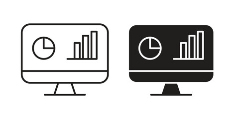 Dashboard icons set isolated on white background flat vector illustration.